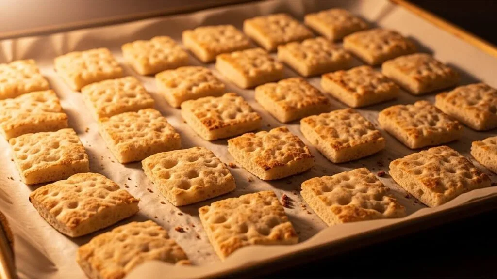 Pita bread pieces toasted until perfectly crisp for the crispy pita salad.