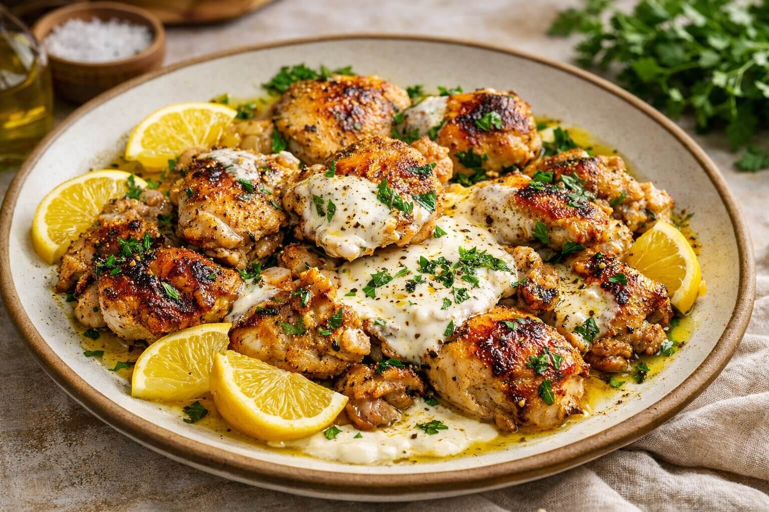 Lemon Garlic Chicken with Yogurt
