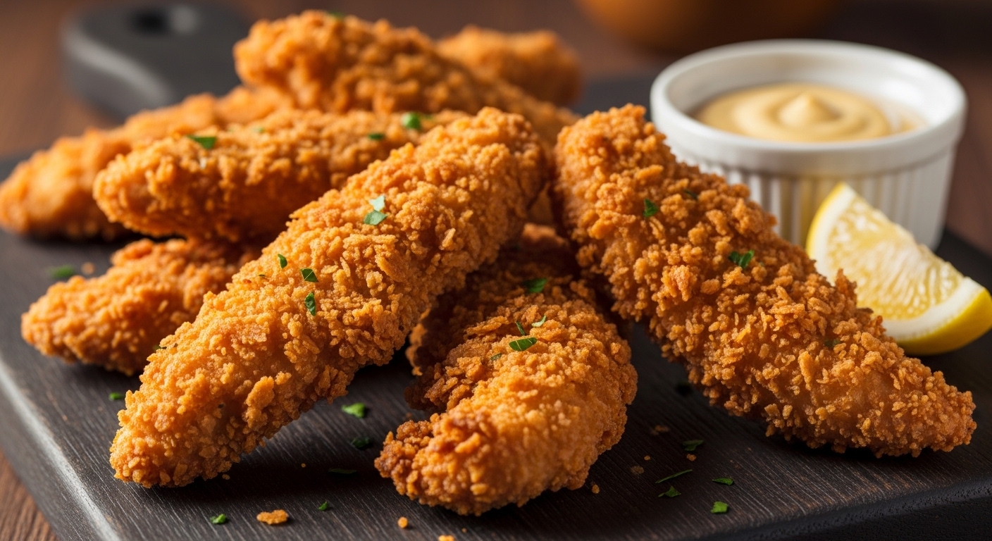 Ingredients for Mediterranean chicken tenders including Greek yogurt, Panko, and olive oil.