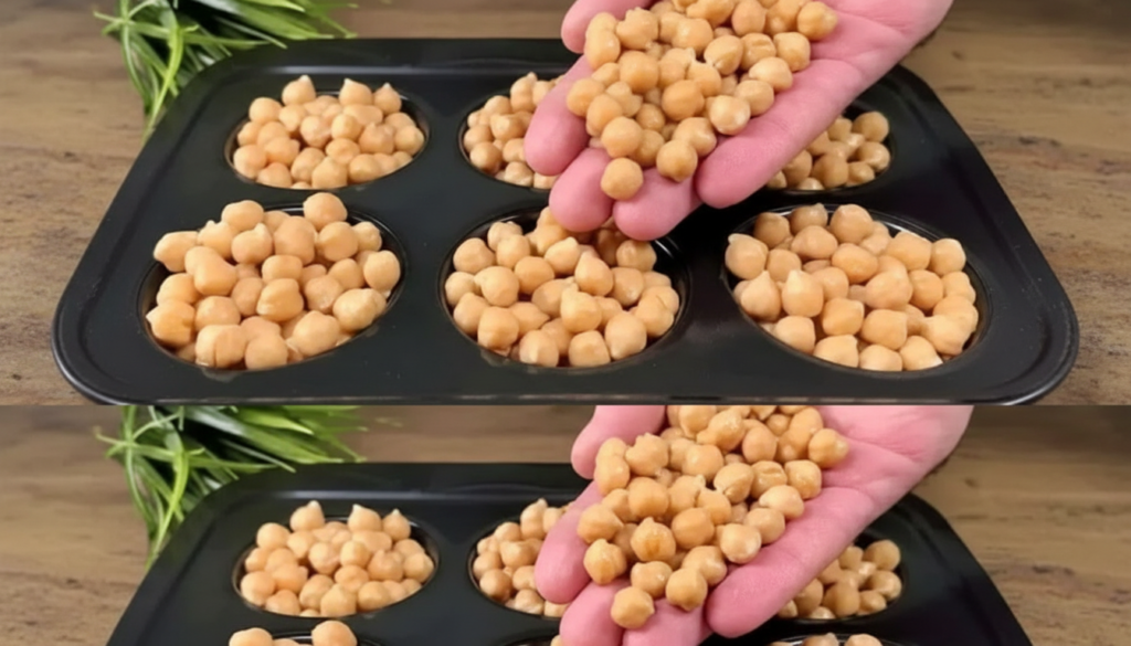 Overhead shot of a Mediterranean chickpea salad