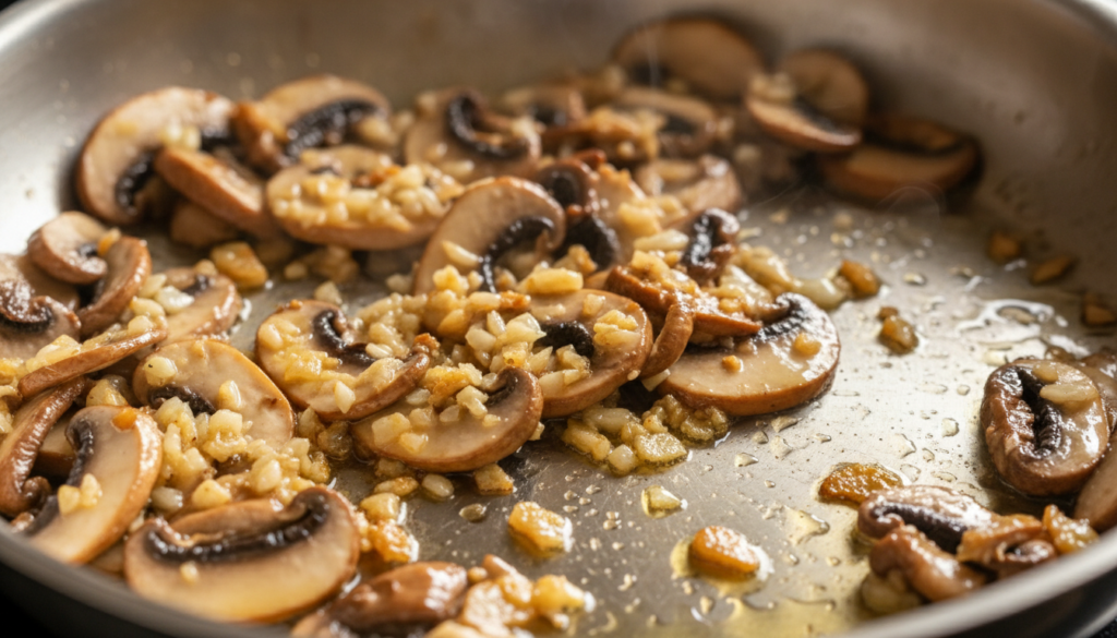 Ingredients for mediterranean chicken spinach and mushroom bake.