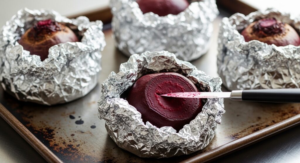 How to roast beets in foil for salad.