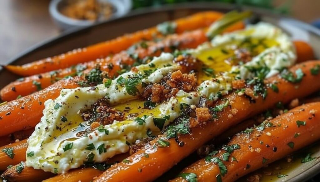 Roasted Carrots with Whipped Ricotta and Hot Honey