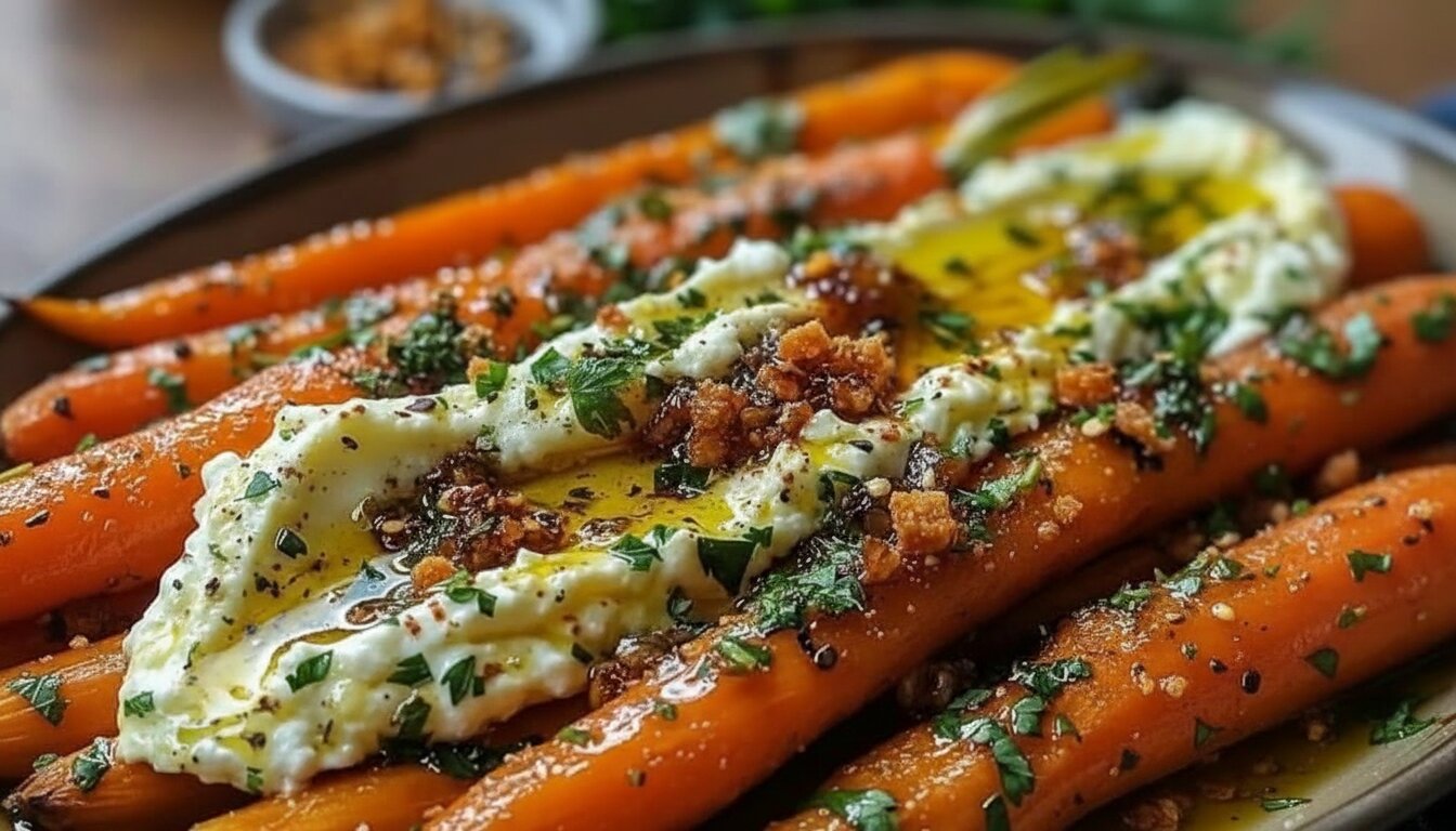 Roasted Carrots with Whipped Ricotta and Hot Honey