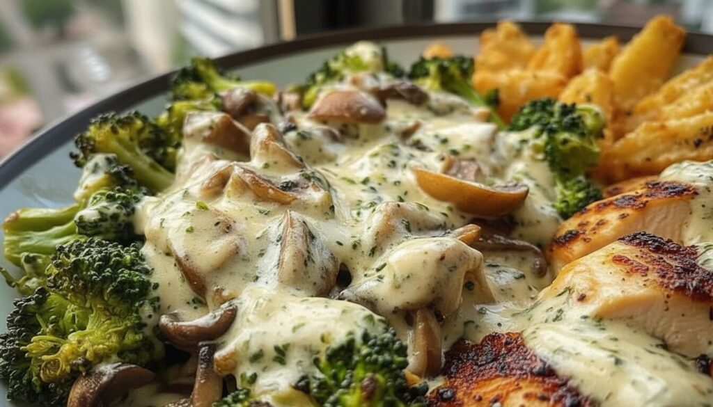 Close up of how to make crispy parmesan broccoli in the oven.
