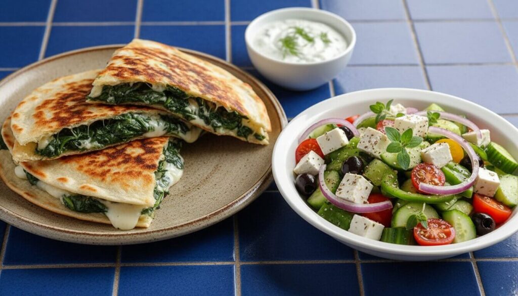 vegetarian spinach feta tortilla