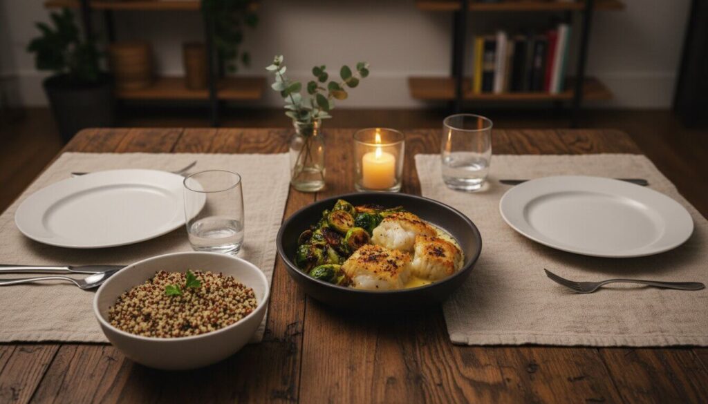 mediterranean cod dinner recipe with healthy sides