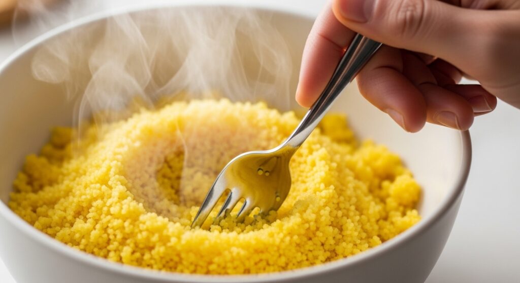 How to fluff couscous for a salad.