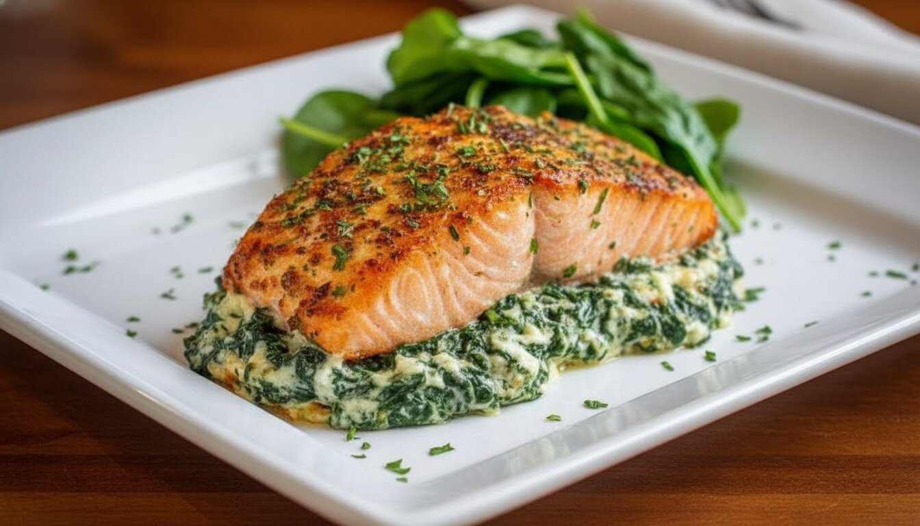 Spinach and Feta Stuffed Salmon recipe