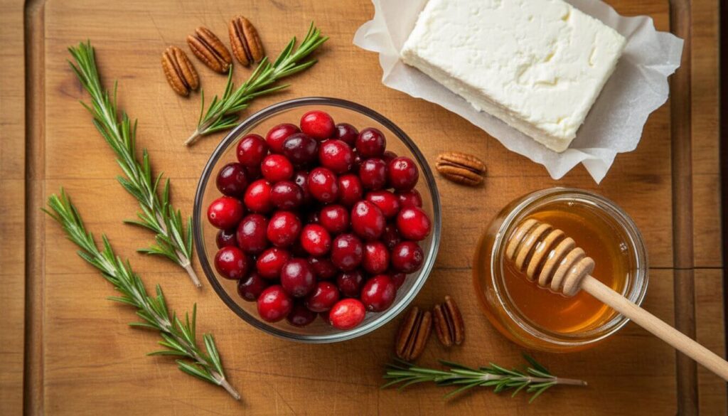 Ingredients for honey cranberry chicken bake