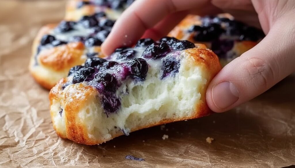 Close-up of the interior texture of high protein cloud bread.