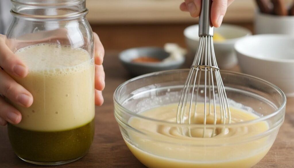 Mediterranean dressing with olive oil, lemon, and oregano.
