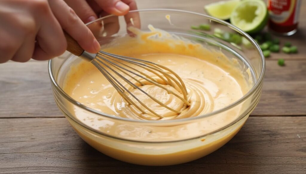 Creamy pink bang bang sauce made with Greek yogurt and sriracha.