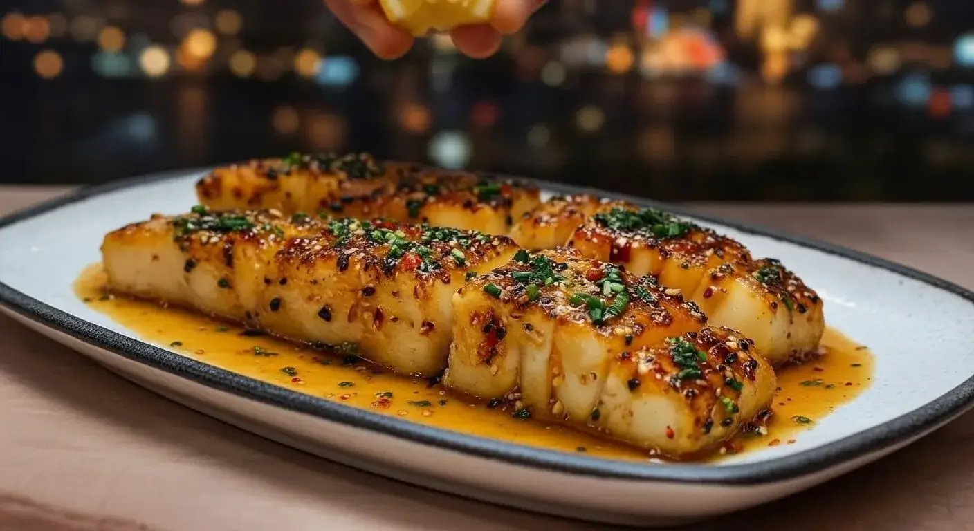 Honey Lime Glazed Mediterranean Fish in a plate.