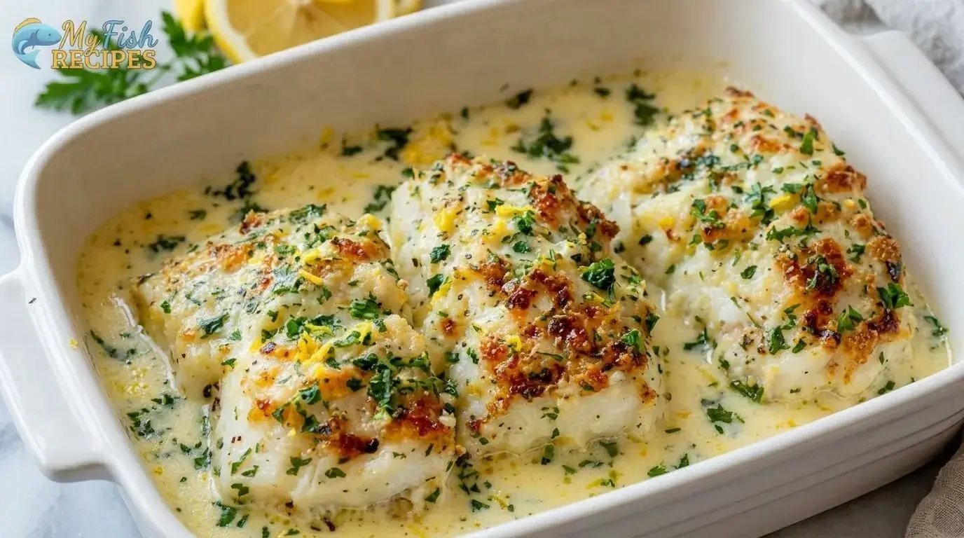Baked Cod in Coconut Lemon Cream Sauce Recipe