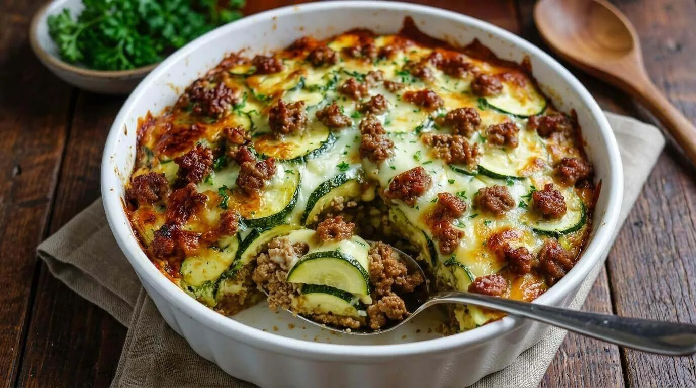 Low Carb Loaded Zucchini Bake.