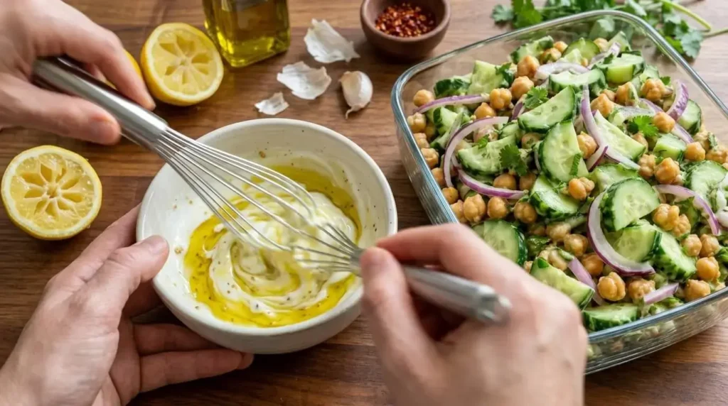 Creamy Cucumber Chickpea Salad Recipe - Easy Mediterranean Recipes